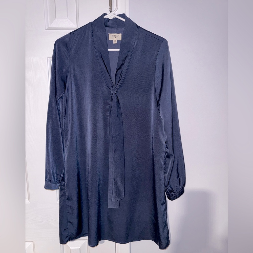 Gorgeous 😍 Silky/Satin Shift Dress with tie by Everly. Sz M